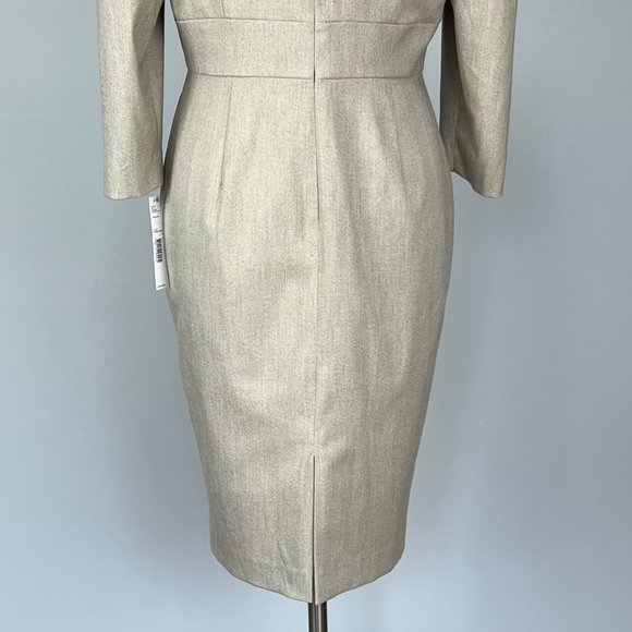 Antonio Melani Dhara V Neck Stretch Sheath Dress Beige Natural size 12 - Picture 9 of 12